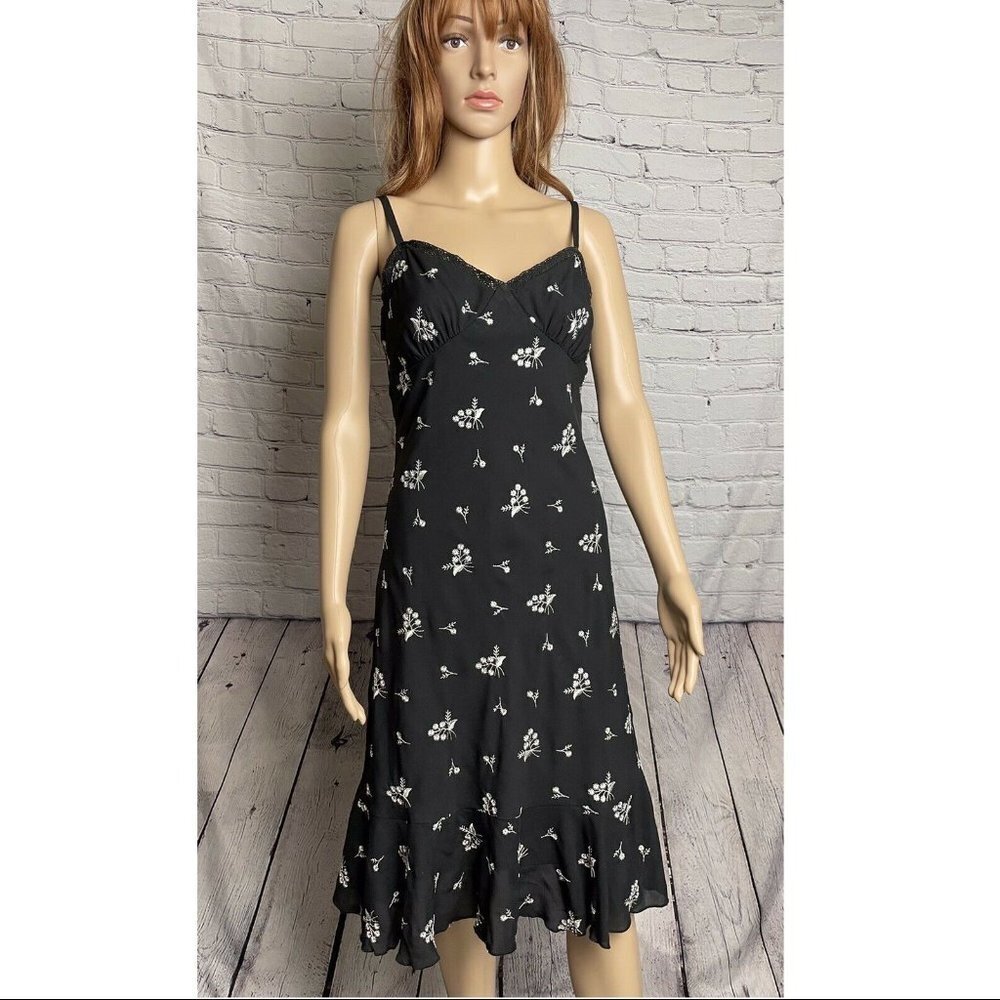 Vintage The Great American Sportswear Company Dress Black Embroidered Size S